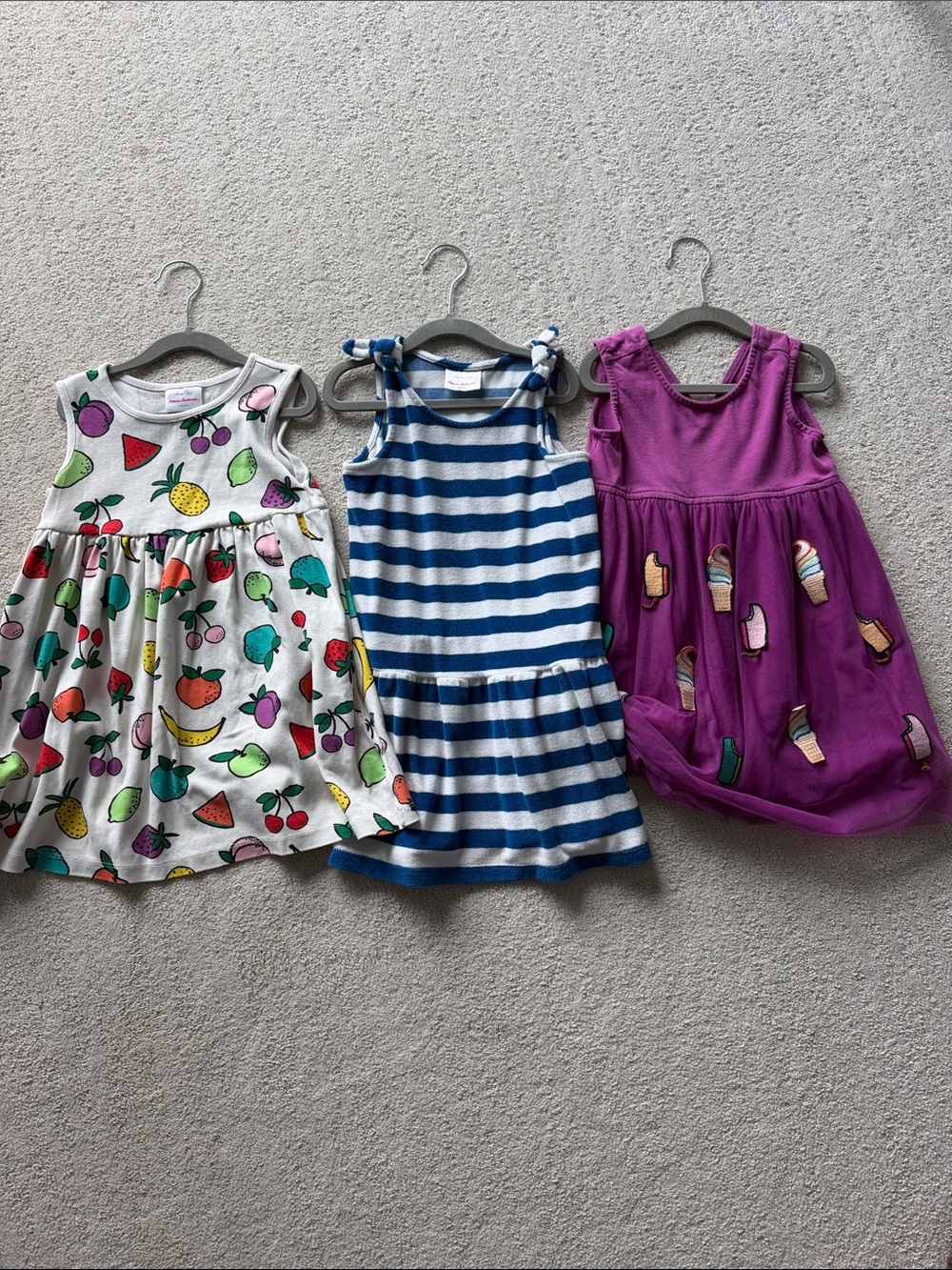 Hanna Andersson set of 3 girls sleeveless tank summer dresses size 5